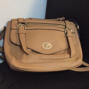 Faux Leather Top Handle Crossbody Bag
